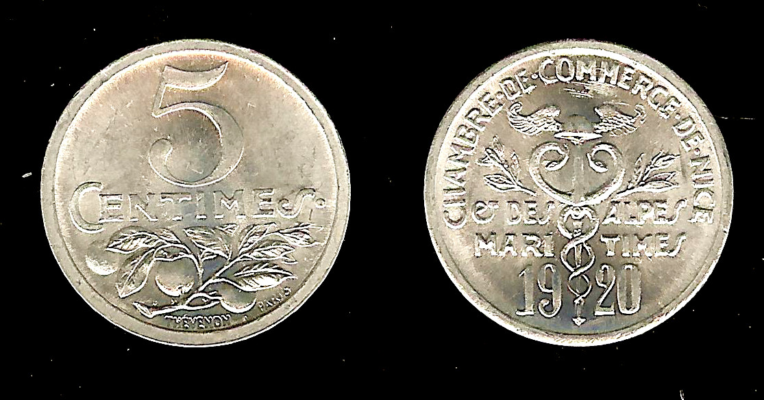 Chambre de commerce Nice - Alpes-Maritimes (06) 5 centimes 1920